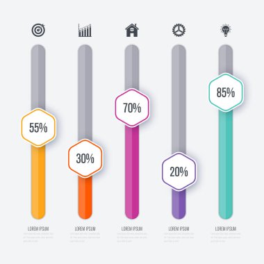 Vektör çizim Infographic beş seçenekleri