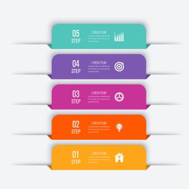 Vektör çizim Infographic beş seçenekleri