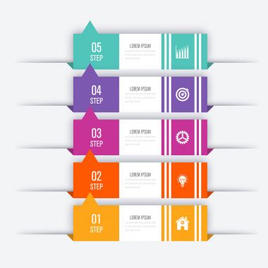 Vektör çizim Infographic beş seçenekleri