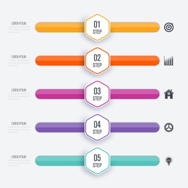 Vektör çizim Infographic beş seçenekleri