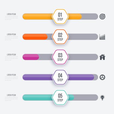 Vektör çizim Infographic beş seçenekleri