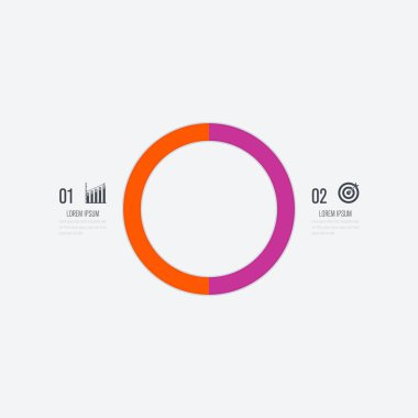 Infographics Şablon 2 daire seçenekleriyle