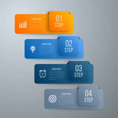 Vektör çizim infographics dört seçenekleri