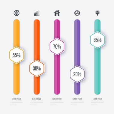 Vektör çizim Infographic beş seçenekleri