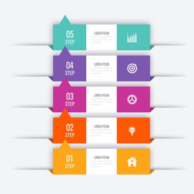 Vektör çizim Infographic beş seçenekleri