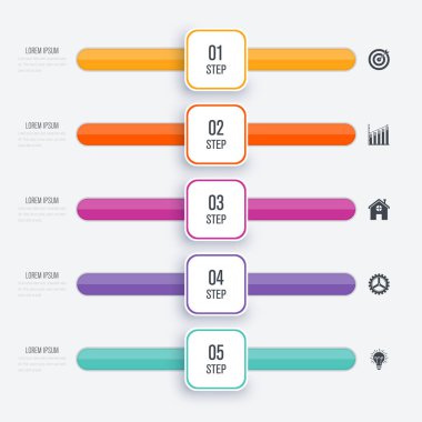 Vektör çizim Infographic beş seçenekleri