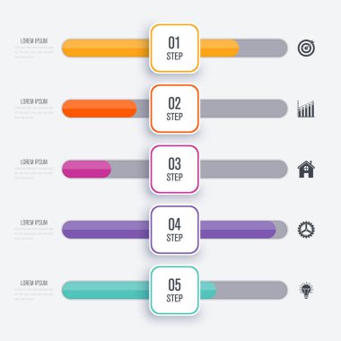 Vektör çizim Infographic beş seçenekleri