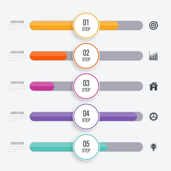 Infográfico de ilustração vetorial cinco opções —  Vetores de Stock