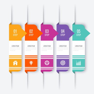 Vektör çizim Infographic beş seçenekleri
