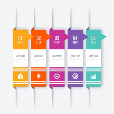 Vektör çizim Infographic beş seçenekleri