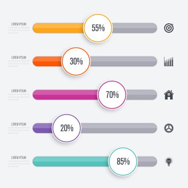 Vektör çizim Infographic beş seçenekleri