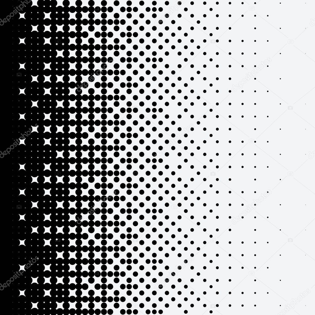 Halftone dots on white background