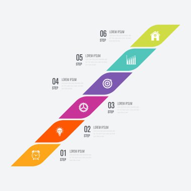 Modern infographics altı kare