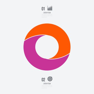 Infographics Şablon 2 daire seçenekleriyle