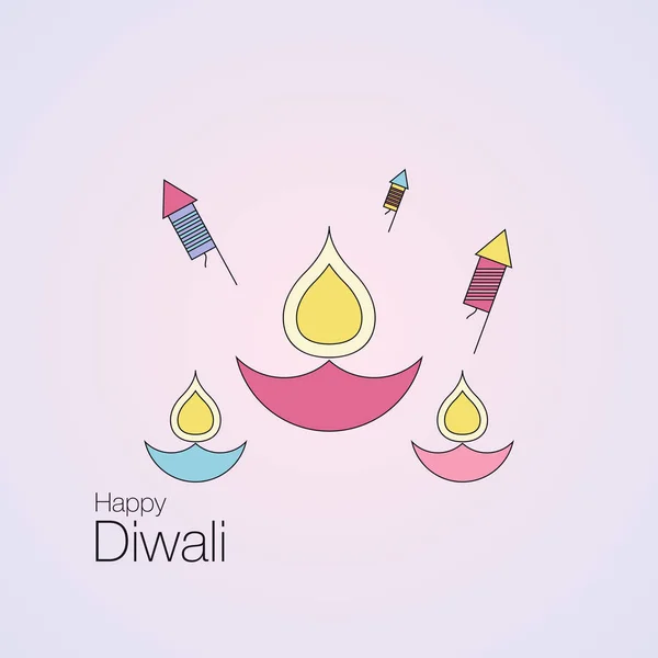 Conception de texte Happy Diwali — Image vectorielle
