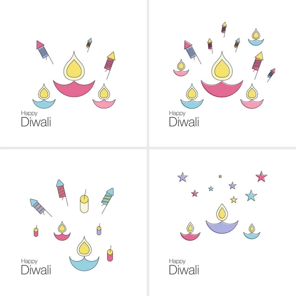 Conception de texte Happy Diwali — Image vectorielle