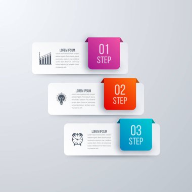 Infographics Şablon 3 seçenekleri ile kare