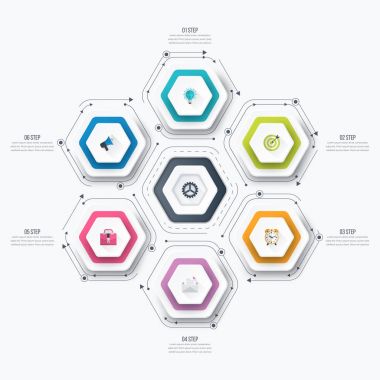 Vektör çizim infographics altı seçenekleri