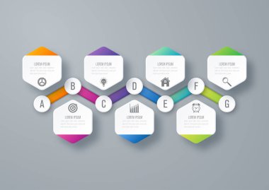 Infographic iş kavramı ile 7 seçenekleri