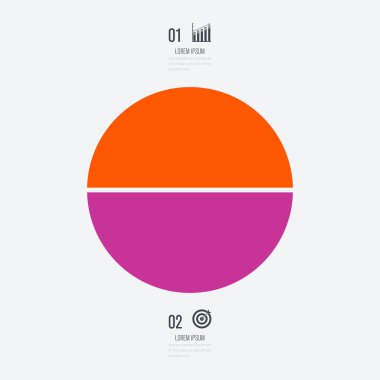 Infographics Şablon 2 daire seçenekleriyle