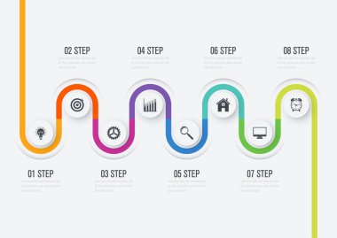 Infographic tasarım şablonu ve iş kavramı