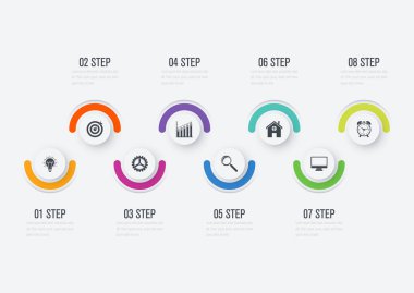 Infographic tasarım şablonu ve iş kavramı