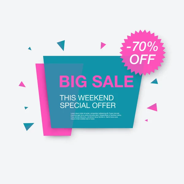 Weekend sale banner, special offer — Stock Vector