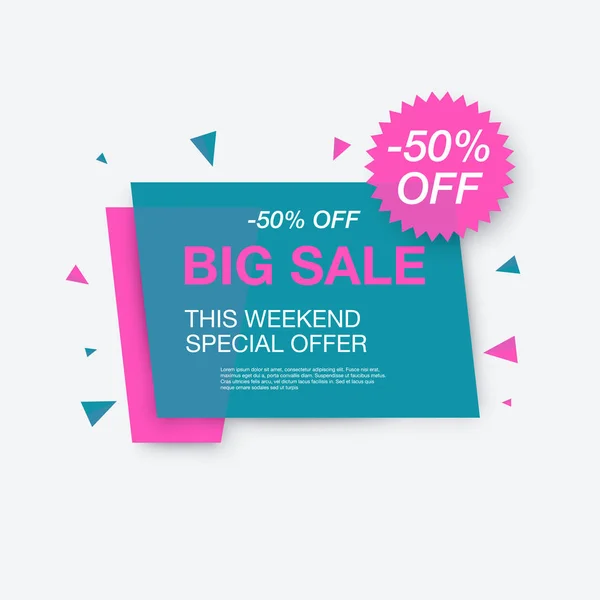 Weekend sale banner, special offer — Stock Vector