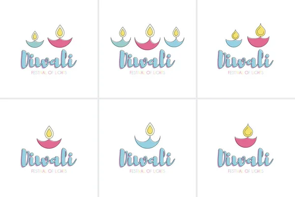 Lyckliga Diwali text design — Stock vektor