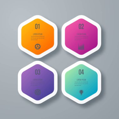 İş infographics Şablon 4 adımlar