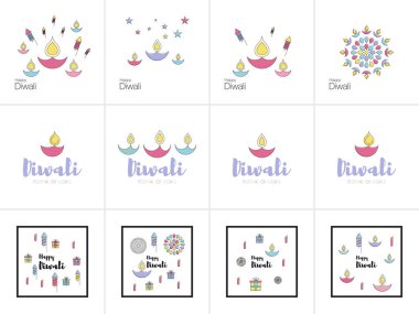 Mutlu Diwali metin tasarım