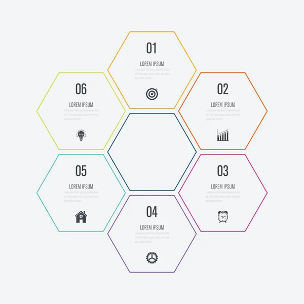 ベクトルの図 6 のインフォ グラフィック オプション — ストックベクタ