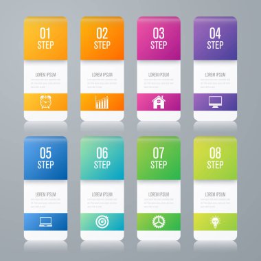 Infographic tasarım şablonu sekiz seçeneğini.