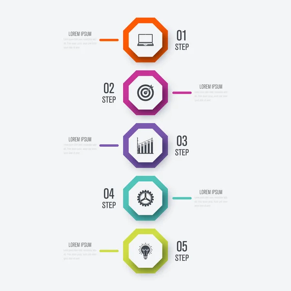 Plantilla de infografías empresariales 4 pasos — Vector de stock