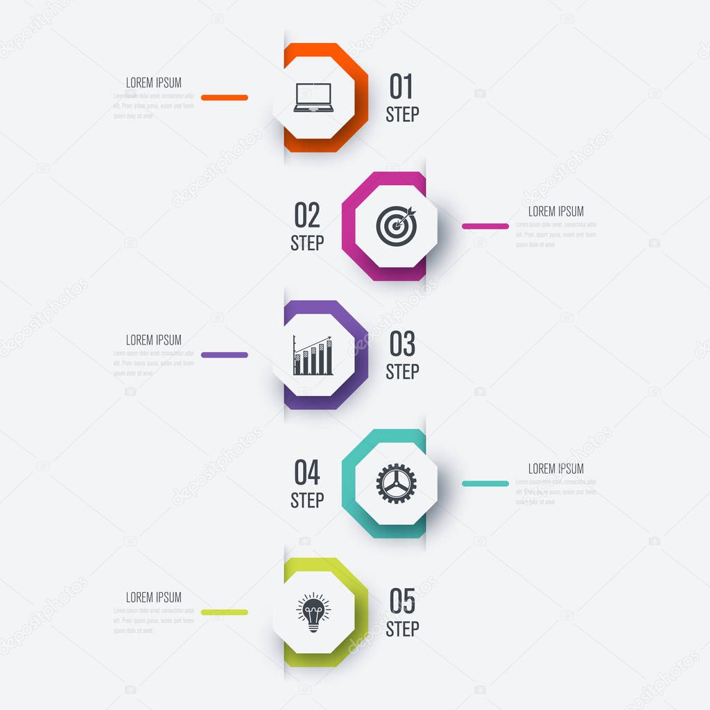 Business infographics template 4 steps