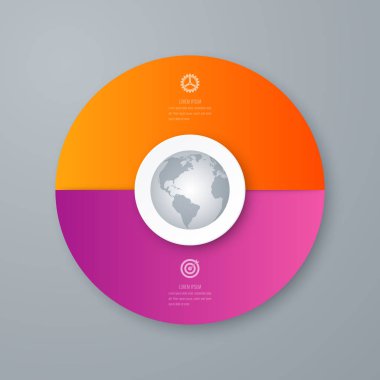 Infographics Şablon 2 daire seçenekleriyle