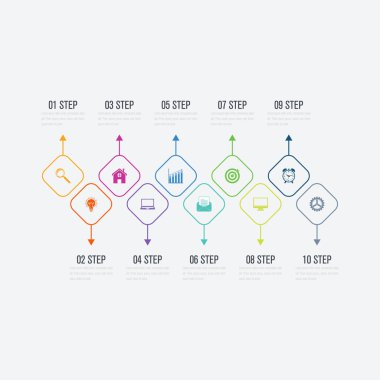 Infographic tasarım şablonu 10 seçenekleri