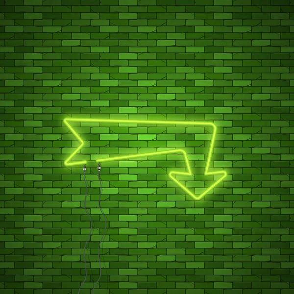 Flèche néon signe — Image vectorielle