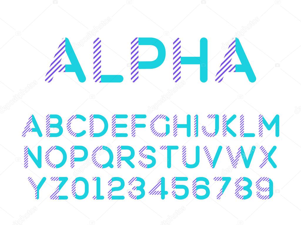 Vector of modern stylized font. Alphebet