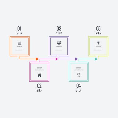 5 kare ile modern infographics