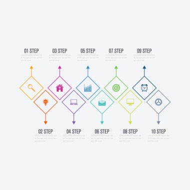 Infographic tasarım şablonu 10 seçenekleri