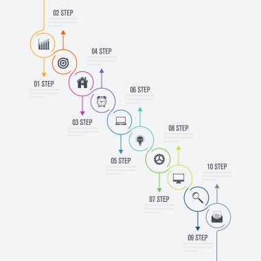 Infographic tasarım şablonu 10 seçenekleri