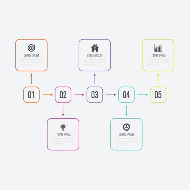 5 kare ile modern infographics