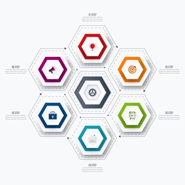 Vektör çizim infographics altı seçenekleri