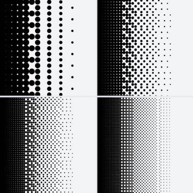 Beyaz arkaplanda yarım ton noktalar