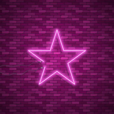 Parlayan ampul. Neon masa lambası işareti