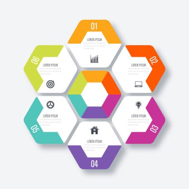 Vektör çizim infographics altı seçenekleri