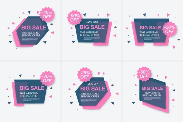 Weekend sale banner, special offer — Stock Vector