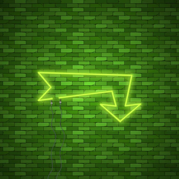 Flèche néon signe — Image vectorielle