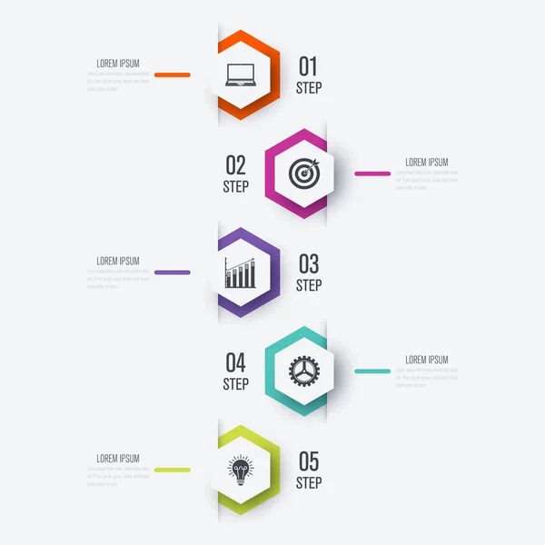 Vektor Illustration Infografik 5 Optionen — Stockvektor